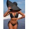 Tie Side Solid Color Halter-Neck Bikini Swimsuit