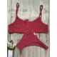 Vacation Solid Color Spaghetti-Neck Bikini Swimsuit Vacation Solid Color Spaghetti-Neck Bikini Swimsuit