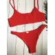 Vacation Solid Color Spaghetti-Neck Bikini Swimsuit Vacation Solid Color Spaghetti-Neck Bikini Swimsuit