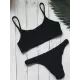 Vacation Solid Color Spaghetti-Neck Bikini Swimsuit Vacation Solid Color Spaghetti-Neck Bikini Swimsuit