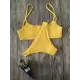 Vacation Solid Color Spaghetti-Neck Bikini Swimsuit Vacation Solid Color Spaghetti-Neck Bikini Swimsuit