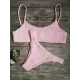 Vacation Solid Color Spaghetti-Neck Bikini Swimsuit Vacation Solid Color Spaghetti-Neck Bikini Swimsuit