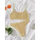 Vacation Solid Color Spaghetti-Neck Bikini Swimsuit Vacation Solid Color Spaghetti-Neck Bikini Swimsuit