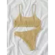 Vacation Solid Color Spaghetti-Neck Bikini Swimsuit Vacation Solid Color Spaghetti-Neck Bikini Swimsuit