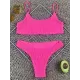Vacation Solid Color Spaghetti-Neck Bikini Swimsuit Vacation Solid Color Spaghetti-Neck Bikini Swimsuit