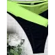 Padded Mesh Contrast Color Halter-Neck Bikini Swimsuit Padded Mesh Contrast Color Halter-Neck Bikini Swimsuit