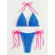 Halterneck Triangle Drawstring Bikini Set Halterneck Triangle Drawstring Bikini Set