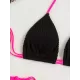 Halterneck Triangle Drawstring Bikini Set Halterneck Triangle Drawstring Bikini Set