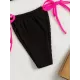 Halterneck Triangle Drawstring Bikini Set Halterneck Triangle Drawstring Bikini Set