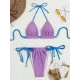 Halterneck Triangle Drawstring Bikini Set Halterneck Triangle Drawstring Bikini Set