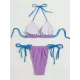 Halterneck Triangle Drawstring Bikini Set Halterneck Triangle Drawstring Bikini Set