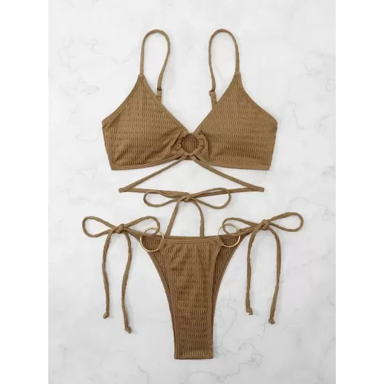 Halterneck V-Neck Two Pieces Bikini Set Halterneck V-Neck Two Pieces Bikini Set
