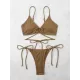 Halterneck V-Neck Two Pieces Bikini Set Halterneck V-Neck Two Pieces Bikini Set
