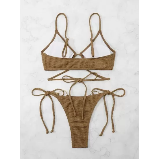 Halterneck V-Neck Two Pieces Bikini Set Halterneck V-Neck Two Pieces Bikini Set