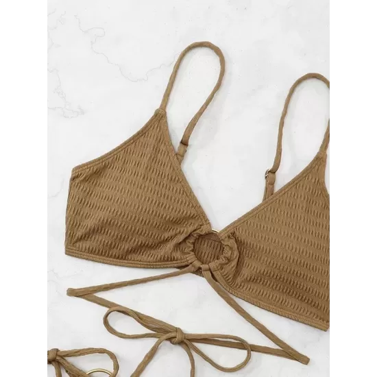 Halterneck V-Neck Two Pieces Bikini Set Halterneck V-Neck Two Pieces Bikini Set