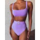 Spaghetti Neck High Waist Belted Bikini Set Spaghetti Neck High Waist Belted Bikini Set