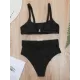 Spaghetti Neck High Waist Belted Bikini Set Spaghetti Neck High Waist Belted Bikini Set