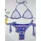 Halterneck Triangle Floral Drawstring Bikini Set Halterneck Triangle Floral Drawstring Bikini Set
