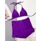 Halterneck Triangle High Waist Two Pieces Bikini Set Halterneck Triangle High Waist Two Pieces Bikini Set