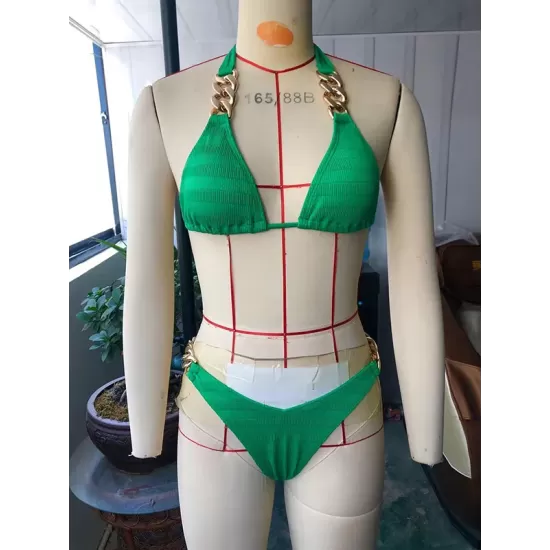 Padded Solid Color Halter-Neck Bikini Swimsuit Padded Solid Color Halter-Neck Bikini Swimsuit