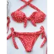 Polka-Dot Off-the-shoulder Bikini Swimsuit Polka-Dot Off-the-shoulder Bikini Swimsuit