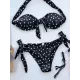 Polka-Dot Off-the-shoulder Bikini Swimsuit Polka-Dot Off-the-shoulder Bikini Swimsuit