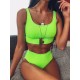 Solid Color U-neck Bikini Swimsuit Solid Color U-neck Bikini Swimsuit