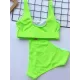Solid Color U-neck Bikini Swimsuit Solid Color U-neck Bikini Swimsuit