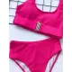 Solid Color U-neck Bikini Swimsuit Solid Color U-neck Bikini Swimsuit