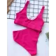 Solid Color U-neck Bikini Swimsuit Solid Color U-neck Bikini Swimsuit
