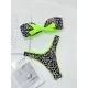 Leopard Off-the-shoulder Bikini Swimsuit Leopard Off-the-shoulder Bikini Swimsuit