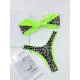 Leopard Off-the-shoulder Bikini Swimsuit Leopard Off-the-shoulder Bikini Swimsuit