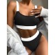 Padded Color-Block Spaghetti-Neck Swimsuits Padded Color-Block Spaghetti-Neck Swimsuits