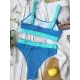 Padded Color-Block Spaghetti-Neck Swimsuits Padded Color-Block Spaghetti-Neck Swimsuits