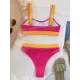 Padded Color-Block Spaghetti-Neck Swimsuits Padded Color-Block Spaghetti-Neck Swimsuits