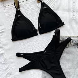 Triangle Spaghetti Neck Two Pieces Bikini Set