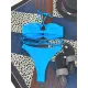 Backless Bandage Solid Color Padded Halter-Neck Bikini Swimsuit Backless Bandage Solid Color Padded Halter-Neck Bikini Swimsuit