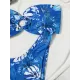Bandage Floral Printed Hollow Padded Sleeveless Bikini Swimsuit Bandage Floral Printed Hollow Padded Sleeveless Bikini Swimsuit
