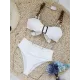 Bandage Buckle Chains High-Waisted Hollow Solid Color Padded Spaghetti-Neck Swimsuits Bikini Swimsuit Bandage Buckle Chains High-Waisted Hollow Solid Color Padded Spaghetti-Neck Swimsuits Bikini Swimsuit