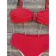 Bandage Buckle Chains High-Waisted Hollow Solid Color Padded Spaghetti-Neck Swimsuits Bikini Swimsuit Bandage Buckle Chains High-Waisted Hollow Solid Color Padded Spaghetti-Neck Swimsuits Bikini Swimsuit