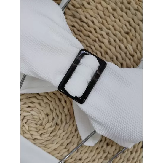 Bandage Buckle Chains High-Waisted Hollow Solid Color Padded Spaghetti-Neck Swimsuits Bikini Swimsuit Bandage Buckle Chains High-Waisted Hollow Solid Color Padded Spaghetti-Neck Swimsuits Bikini Swimsuit