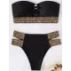 Belly-Hollow Solid Color Split-Joint Padded Bikini Swimsuit Belly-Hollow Solid Color Split-Joint Padded Bikini Swimsuit