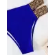 Belly-Hollow Solid Color Split-Joint Padded Bikini Swimsuit Belly-Hollow Solid Color Split-Joint Padded Bikini Swimsuit