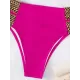 Belly-Hollow Solid Color Split-Joint Padded Bikini Swimsuit Belly-Hollow Solid Color Split-Joint Padded Bikini Swimsuit