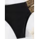 Belly-Hollow Solid Color Split-Joint Padded Bikini Swimsuit Belly-Hollow Solid Color Split-Joint Padded Bikini Swimsuit