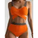 High-Waisted Hollow Leopard Sequined Split-Joint Padded Spaghetti-Neck Bikini Swimsuit High-Waisted Hollow Leopard Sequined Split-Joint Padded Spaghetti-Neck Bikini Swimsuit