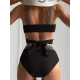 High-Waisted Hollow Leopard Sequined Split-Joint Padded Spaghetti-Neck Bikini Swimsuit High-Waisted Hollow Leopard Sequined Split-Joint Padded Spaghetti-Neck Bikini Swimsuit