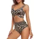 High-Waisted Hollow Leopard Sequined Split-Joint Padded Spaghetti-Neck Bikini Swimsuit High-Waisted Hollow Leopard Sequined Split-Joint Padded Spaghetti-Neck Bikini Swimsuit