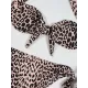 Leopard Off-the-shoulder Bikini Swimsuit Leopard Off-the-shoulder Bikini Swimsuit