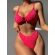 Bandage Hollow Solid Color Padded Deep V-Neck Bikini Swimsuit Bandage Hollow Solid Color Padded Deep V-Neck Bikini Swimsuit